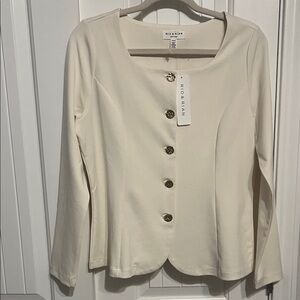 Cream Button-Up Women's Top